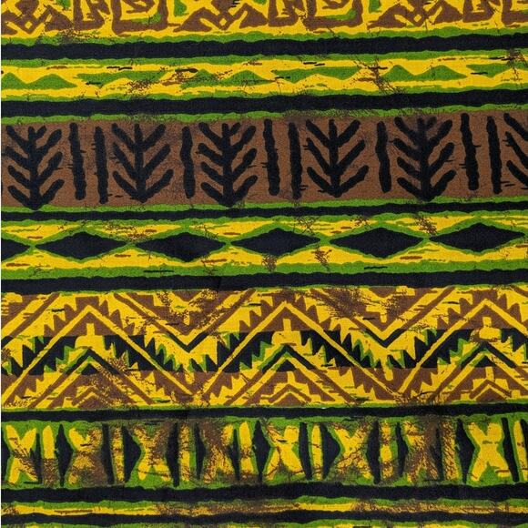 SALE! 3.5 Yds Vintage 70s Mod Tiki HAWAIIAN FABRIC Screen Print California Retro - Picture 1 of 7